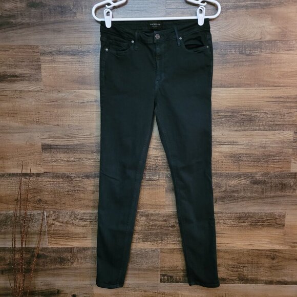 Black Orchard Jeans Womens 28 Jude Mid Rise Skinny Dark Green Comfort Stretch - Picture 1 of 11